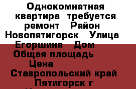 Однокомнатная квартира, требуется ремонт › Район ­ Новопятигорск › Улица ­ Егоршина › Дом ­ 8 › Общая площадь ­ 36 › Цена ­ 1 450 000 - Ставропольский край, Пятигорск г. Недвижимость » Квартиры продажа   